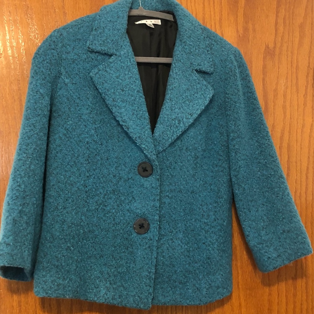 CAbi Teal Boucle Jacket - Size 8